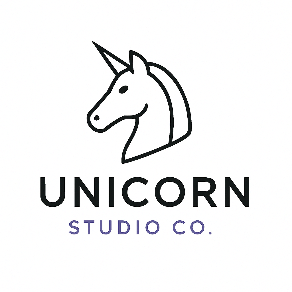 Unicorn Studio Co. logo — modern brand identity for a management consulting studio